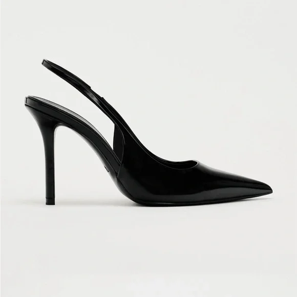ZARA REAL LEATHER pumps size 37　ザラパンプ ZARA SUPER STYLISH LEATHER HIGH HEEL PUMPS WITH DIAMANTE